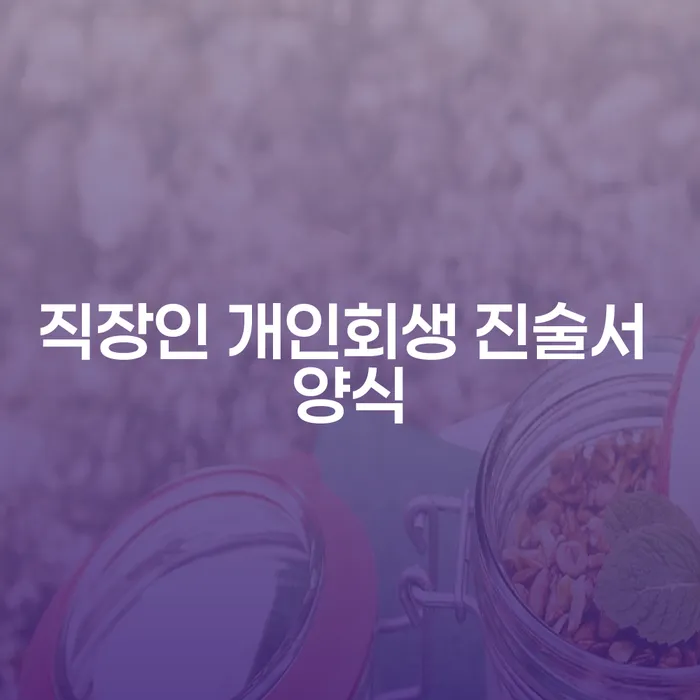 직장인들의 든든한 파트너, 개인회생 진술서 양식 활용법은?